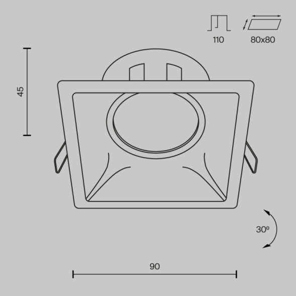 Встраиваемый точечный светильник Maytoni Technical Dot DL029-2-01W