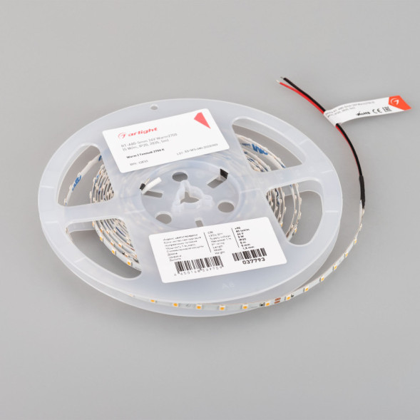 Лента Arlight RT-A80-8mm 2835 037793 25W 24V 510lm белый (теплый) IP20