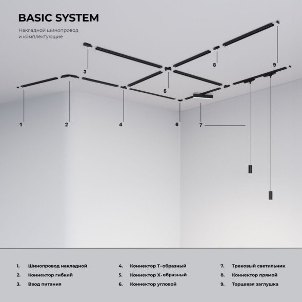 Коннектор для шинопровода Elektrostandard Basic System 85012/00 черный