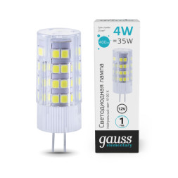 Светодиодная лампа Gauss 10724 4W 12V 400lm G4 белый (дневной)