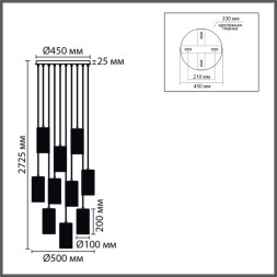 Каскадная люстра 8401/10 LUMION Murano