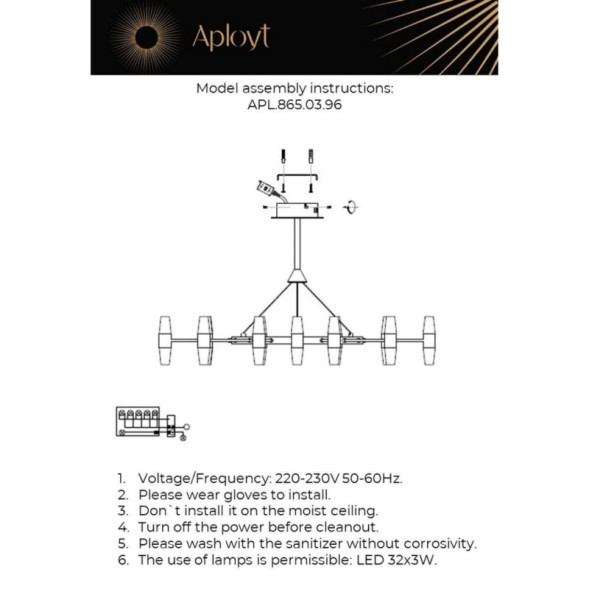 Подвесная люстра APLOYT APL.865.03.96 Bernadet