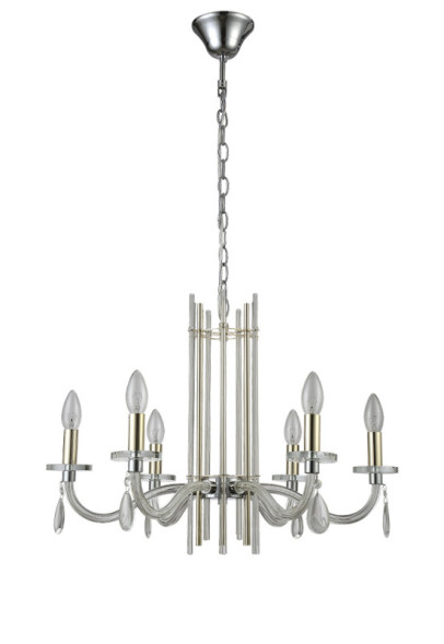 Подвесная люстра Crystal Lux Aurelio AURELIO SP6 GOLD+CHROME/TRANSPARENT
