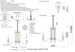 Подвесная люстра Crystal Lux Aurelio AURELIO SP6 GOLD+CHROME/TRANSPARENT