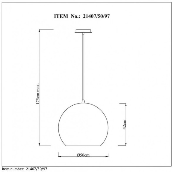 Подвесной светильник LUCIDE Eternal 21407/50/97