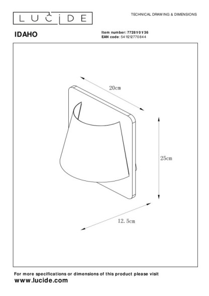 Бра LUCIDE IDAHO 77281/01/36