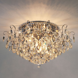 Потолочная люстра Eurosvet CRYSTAL 10081/12 хром/прозрачный хрусталь Strotskis