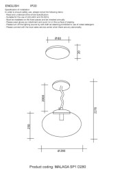 Подвесной светильник Crystal Lux MALAGA MALAGA SP1 D280 COOPER