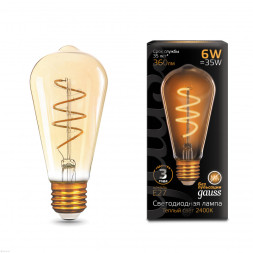 Светодиодная лампа Gauss Filament 157802006 6W 220V 360lm E27 белый (теплый)