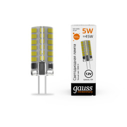 Светодиодная лампа Gauss 18715 5W 12V 400lm G4 белый (теплый)