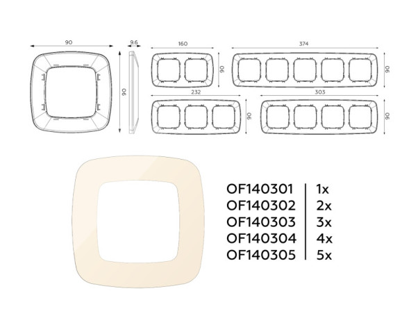 Рамка Ambrella Volt OF140301 OMEGA Ecta