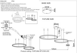 Каскадная люстра Crystal Lux Fortuna FORTUNA SP123W LED BLACK