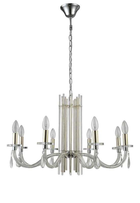 Подвесная люстра Crystal Lux Aurelio AURELIO SP8 GOLD+CHROME/TRANSPARENT