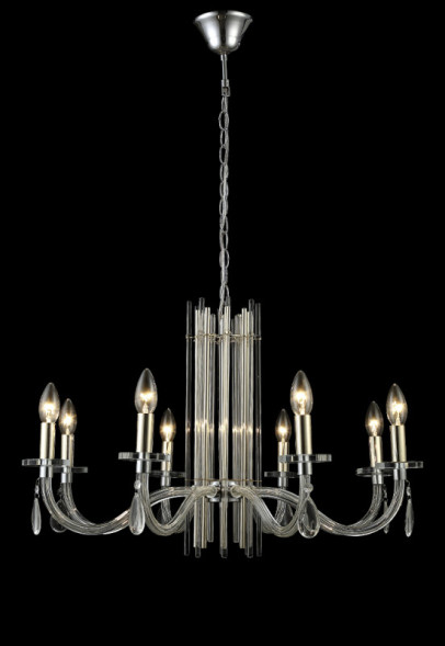 Подвесная люстра Crystal Lux Aurelio AURELIO SP8 GOLD+CHROME/TRANSPARENT