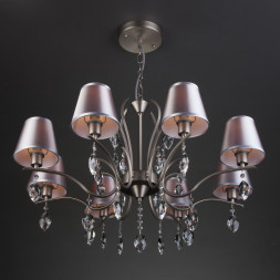 Подвесная люстра Eurosvet AURELIA 10089/8 сатин-никель/прозрачный хрусталь Strotskis