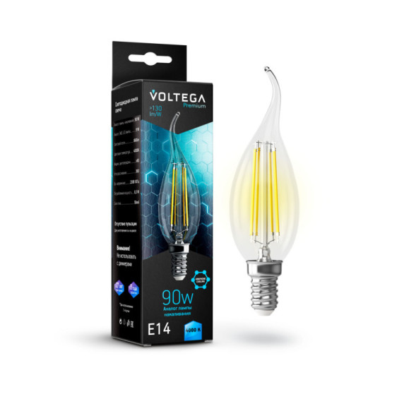 Светодиодная лампа Voltega Candle wind Graphene 7133 7W 220V 860lm E14 белый (дневной)