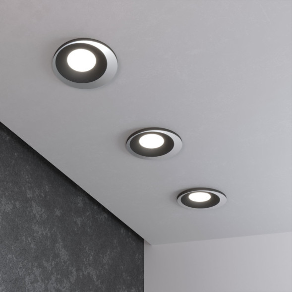 Встраиваемый точечный светильник Elektrostandard 124 MR16 черный/серебро