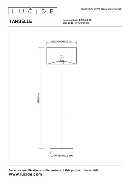 Детский торшер LUCIDE TANSELLE 10715/01/99