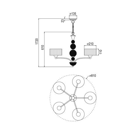 Подвесная люстра Vele Luce Friuli 255 VL1235L05