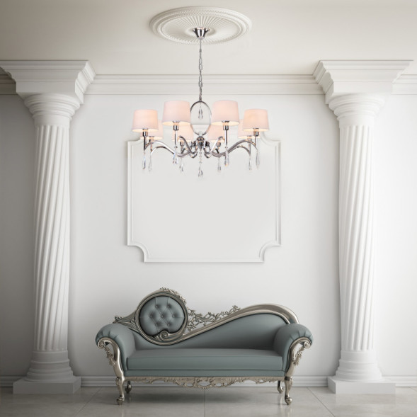 Подвесная люстра Eurosvet MADERA 10127/8 хром/прозрачный хрусталь Strotskis Smart (