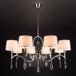 Подвесная люстра Eurosvet MADERA 10127/8 хром/прозрачный хрусталь Strotskis Smart (