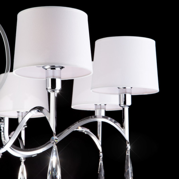 Подвесная люстра Eurosvet MADERA 10127/8 хром/прозрачный хрусталь Strotskis Smart (