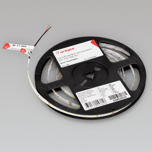 Лента Arlight RT-A80-8mm 2835 028525(2) 30W 24V 890lm белый (теплый) IP20