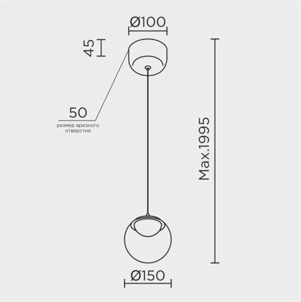 Подвесной светильник MODELUX ML.2338 ML.2338.150 BK-GD