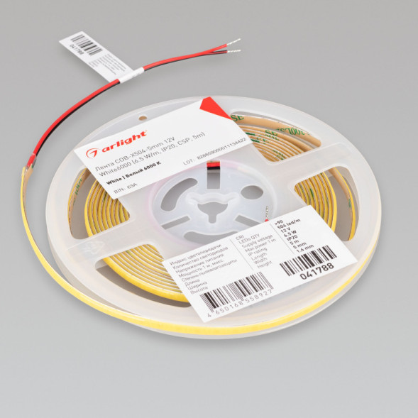Лента Arlight COB-X504-5mm 041788 32.5W 12V 520lm белый (холодный) IP20