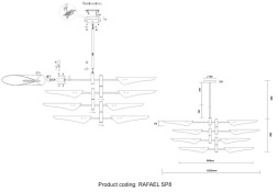 Люстра на штанге Crystal Lux RAFAEL RAFAEL SP8 CHROME