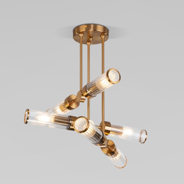 Люстра на штанге Eurosvet 60166/6 латунь Oriens