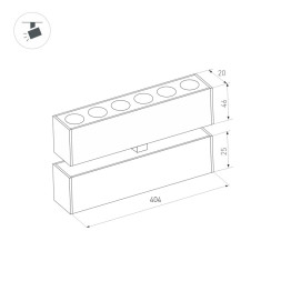 Магнитный трековый светильник Arlight MAG-25 034219