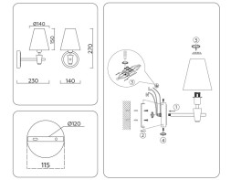 Бра Ambrella Light LH75055 HIGH LIGHT