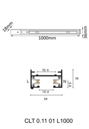 Накладной магнитный шинопровод Crystal Lux Track White CLT 0.11 01 L1000 WH