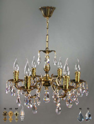 Подвесная люстра AMBIENTE by BRIZZI Benisa 2226/6 AB Tear Drop