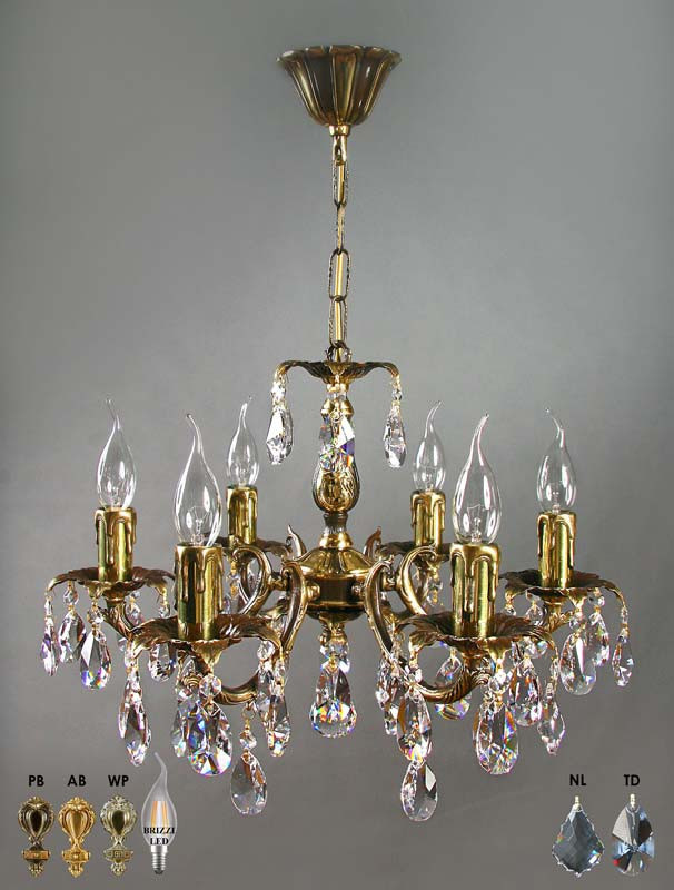 Подвесная люстра AMBIENTE by BRIZZI Benisa 2226/6 AB Tear Drop