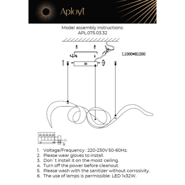 Подвесной светильник APL.075.03.32 APLOYT Riccarda