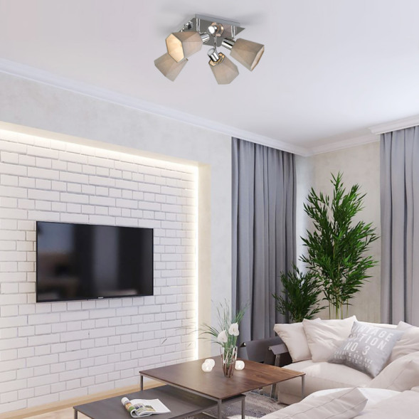 Потолочная люстра Eurosvet Verso 20087/4 хром/серый