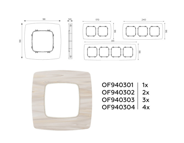 Рамка Ambrella Volt OF940301 OMEGA Opera