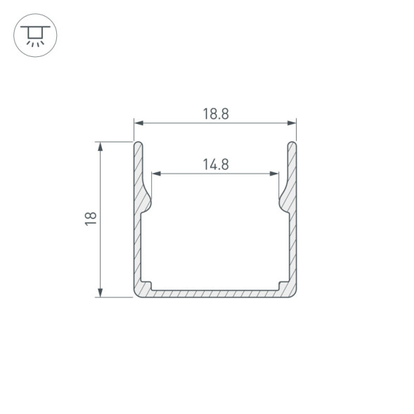 Профиль для ленты Arlight 053418 WPH