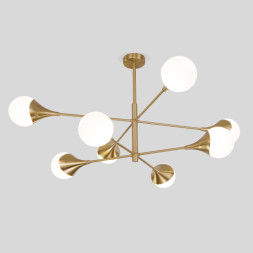 Люстра на штанге Eurosvet 60168/8 латунь CALYX