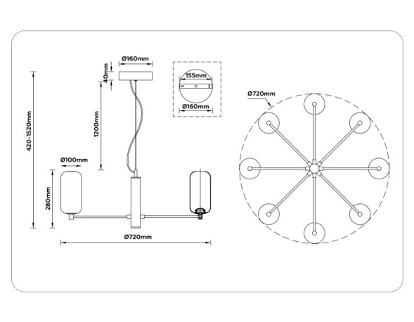 Подвесная люстра Ambrella Light LH11109 HIGH LIGHT