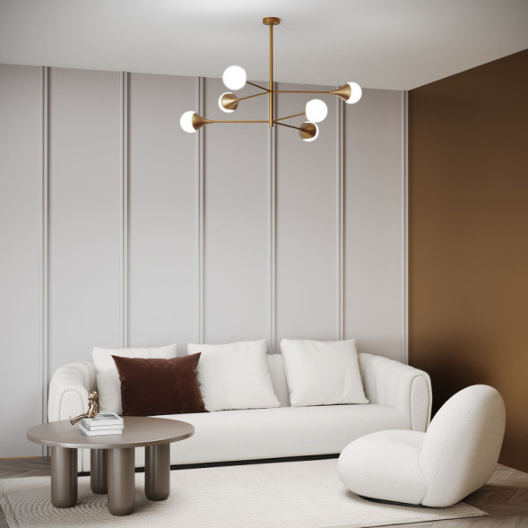 Люстра на штанге Eurosvet 60168/6 латунь CALYX