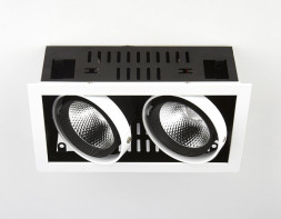 Точечный влагозащищенный светильник Ambrella Light CARDANO T812 BK/CH 2*12W 4200K