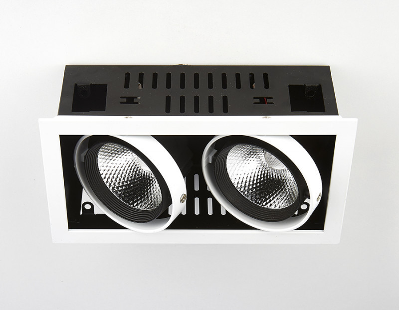 Точечный влагозащищенный светильник Ambrella Light CARDANO T812 BK/CH 2*12W 4200K