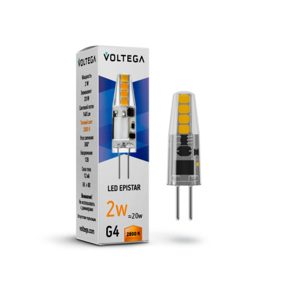 Светодиодная лампа Voltega Capsule 7142 2W 12V 140lm G4 белый (теплый)