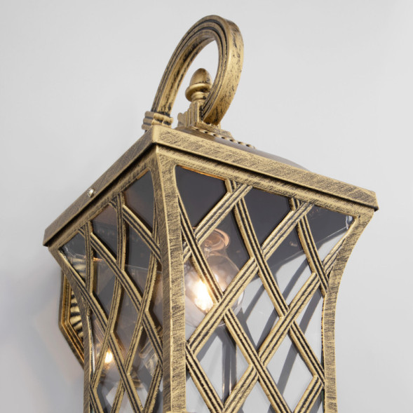 Уличный настенный светильник Elektrostandard Cassiopeya D черное золото