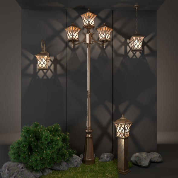 Уличный настенный светильник Elektrostandard Cassiopeya D черное золото