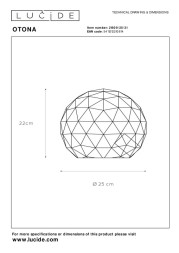 Настольная лампа LUCIDE OTONA 21509/25/31