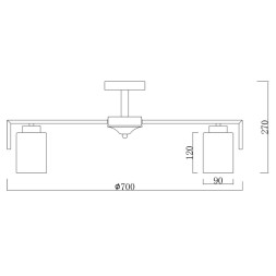 Люстра на штанге Escada STYLE 1142/7P Silver
